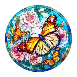 Wooden Jigsaw Puzzle - Stained Glass Butterfly