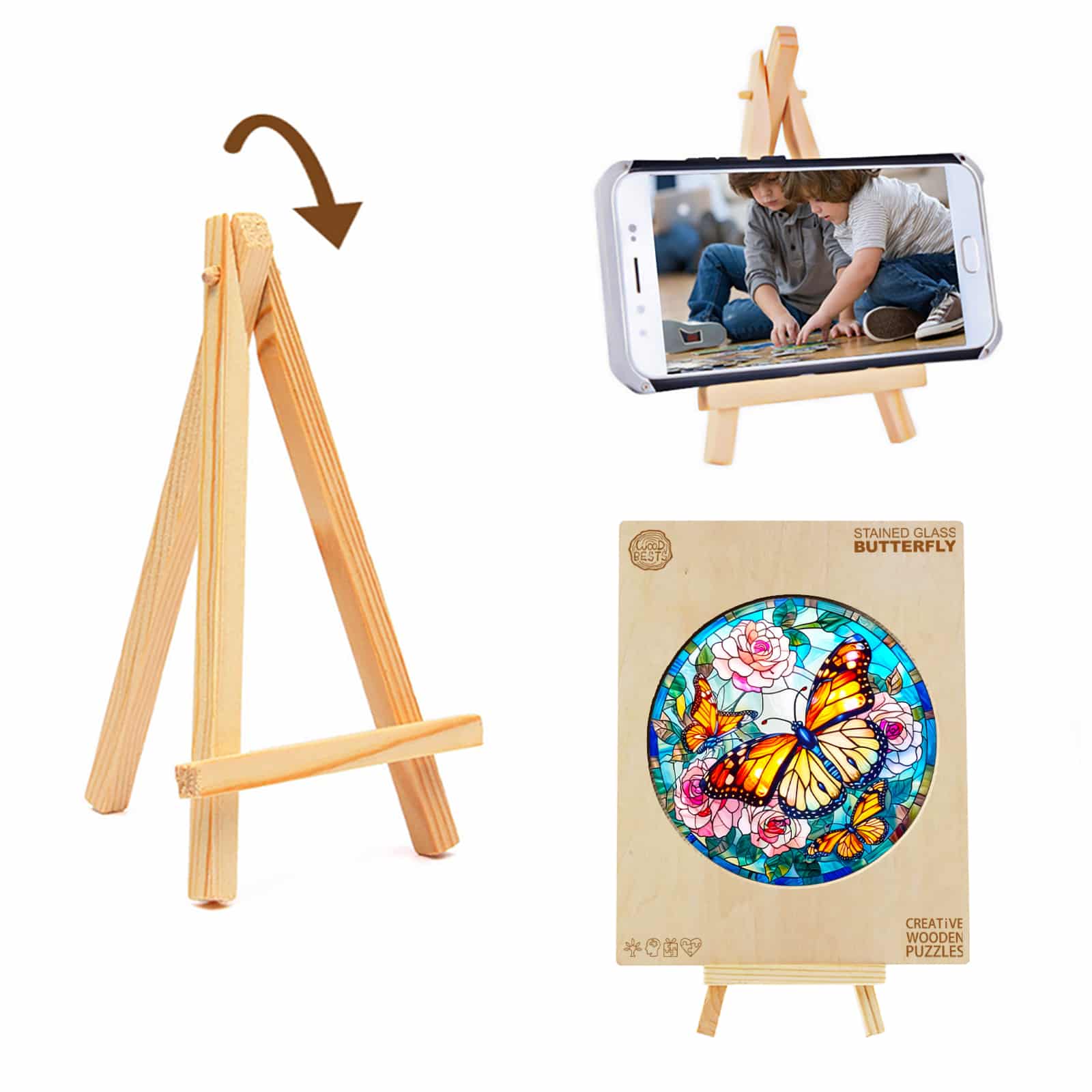 Wooden Jigsaw Puzzle - Stained Glass Butterfly - Image 6