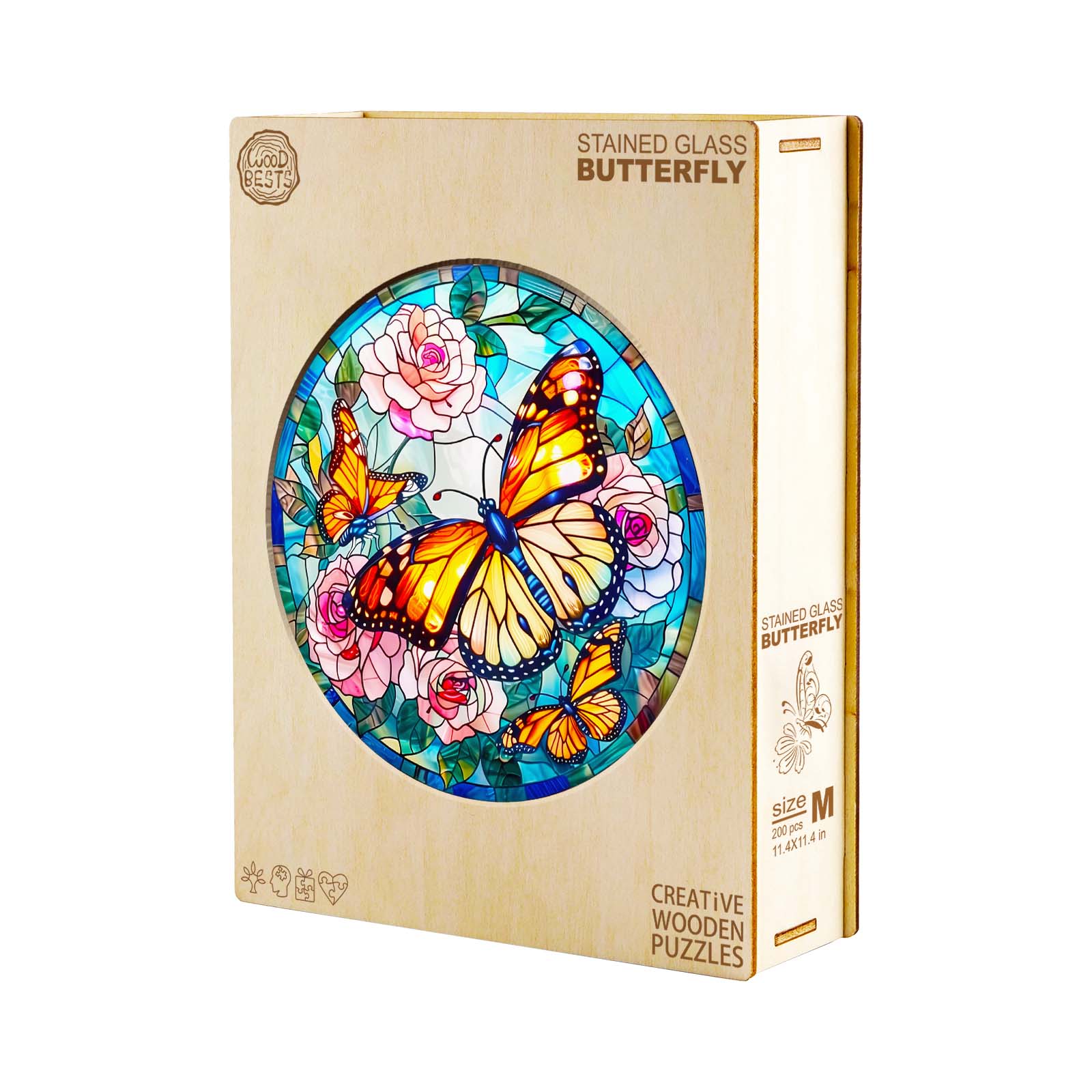 Wooden Jigsaw Puzzle - Stained Glass Butterfly - Image 5