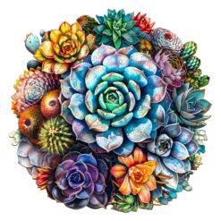 Wooden Jigsaw Puzzle - Succulent Plants 4
