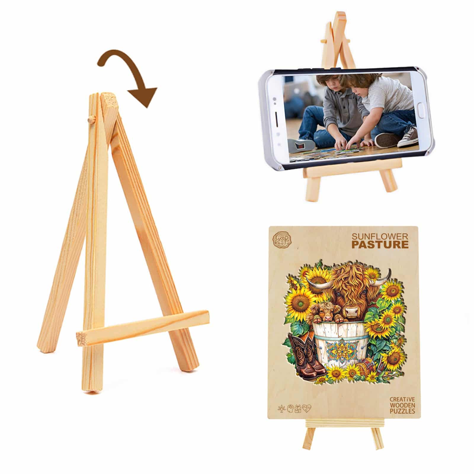 Wooden Jigsaw Puzzle - Sunflower Pasture - Image 6