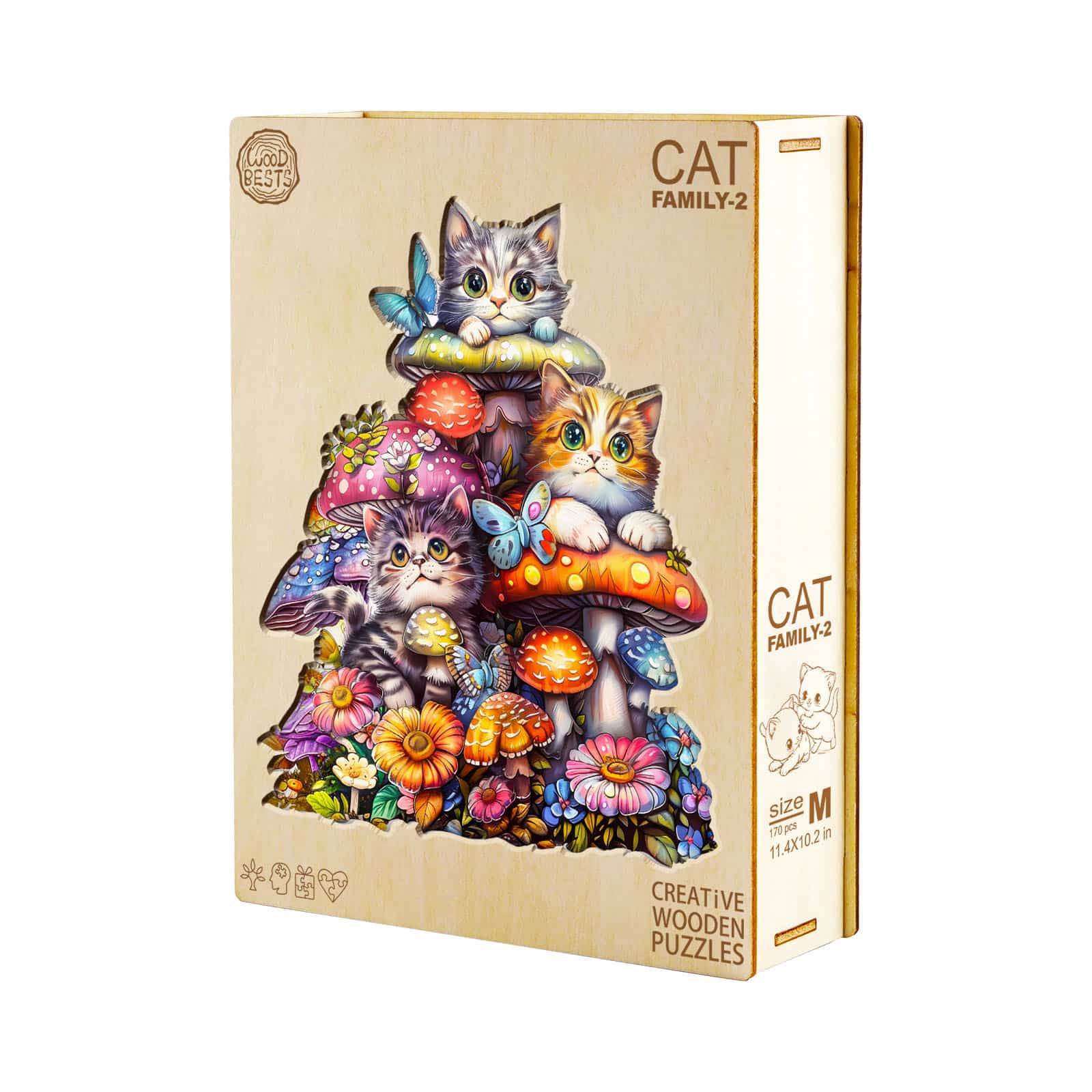 Wooden Jigsaw Puzzle - Cat Family 2 - Image 5
