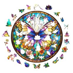 Alternative view of Wooden Jigsaw Puzzle - Colorful Butterfly