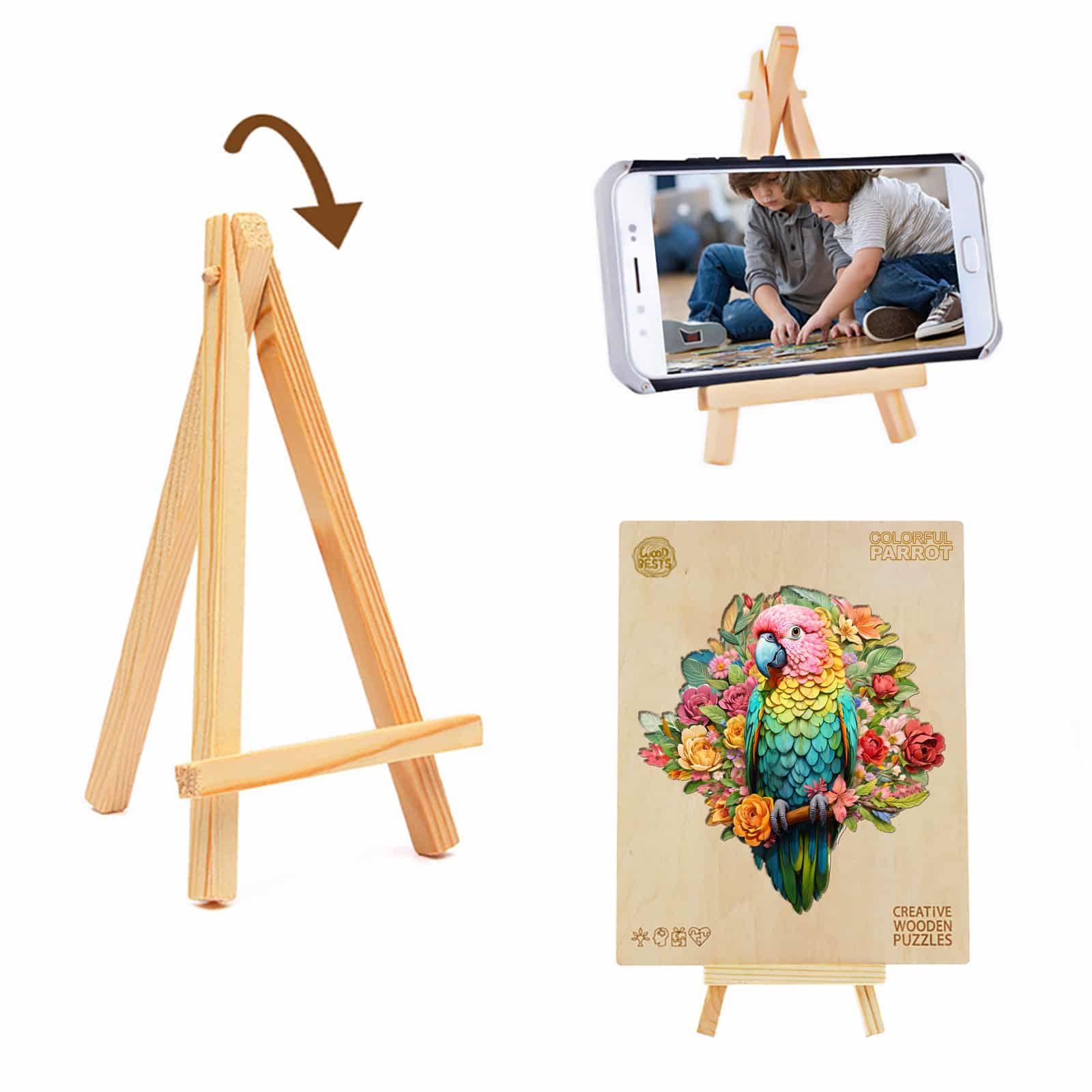 Wooden Jigsaw Puzzle - Colorful Parrot - Image 6