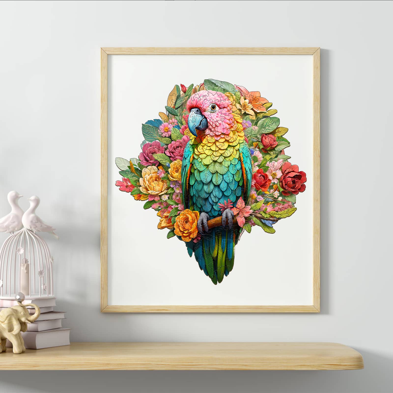 Wooden Jigsaw Puzzle - Colorful Parrot - Image 8