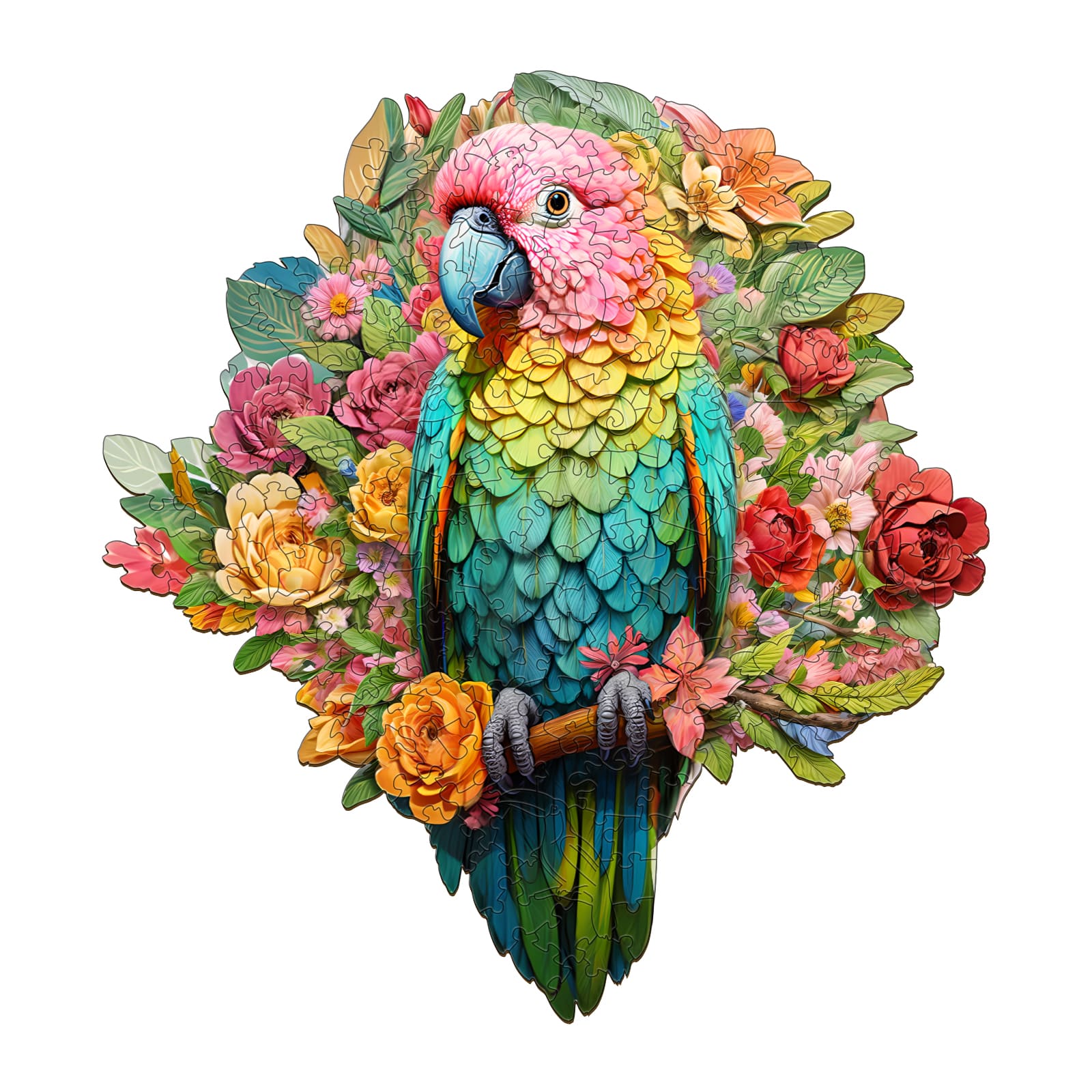 Wooden Jigsaw Puzzle - Colorful Parrot