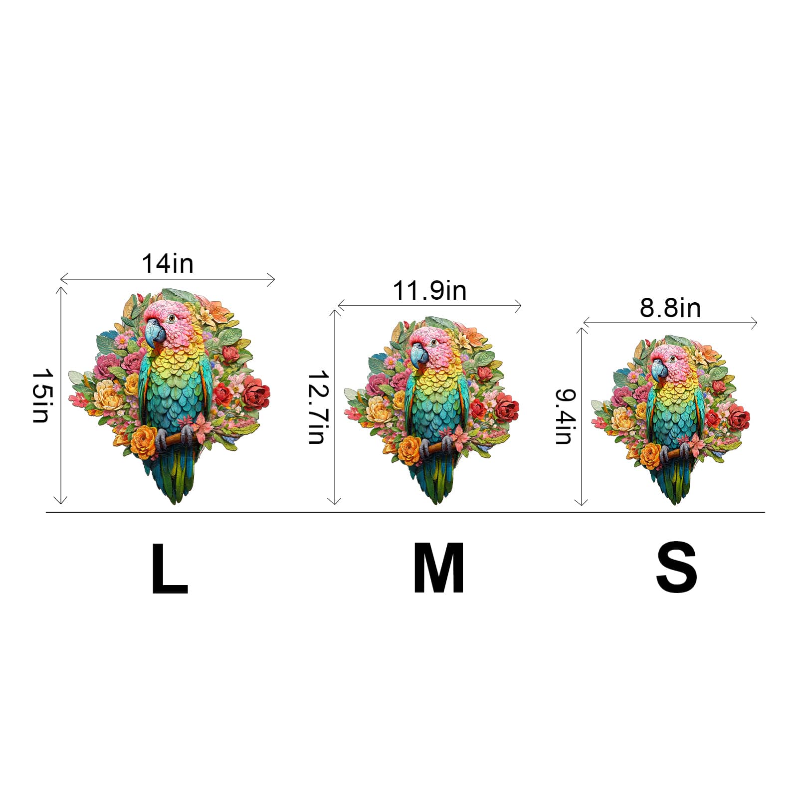 Wooden Jigsaw Puzzle - Colorful Parrot - Image 3