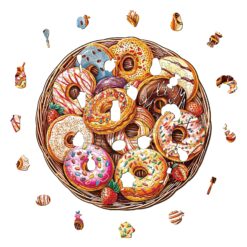 Alternative view of Wooden Jigsaw Puzzle - Donuts Puzzle