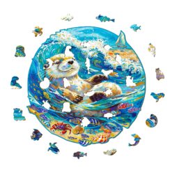 Alternative view of Wooden Jigsaw Puzzle - Leisurely Otter
