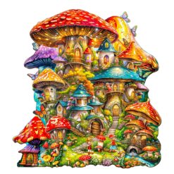 Wooden Jigsaw Puzzle - Mushroom House