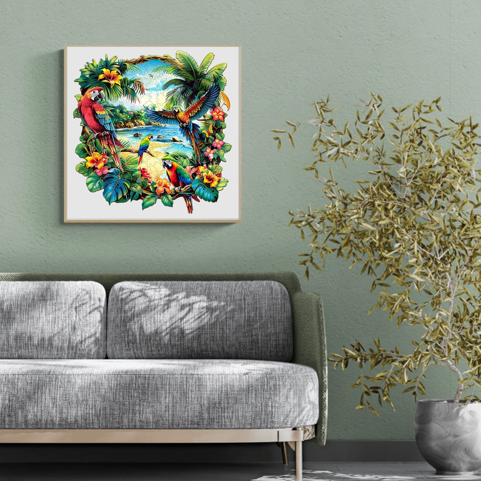 Wooden Jigsaw Puzzle-Tropical Parrot - Image 8