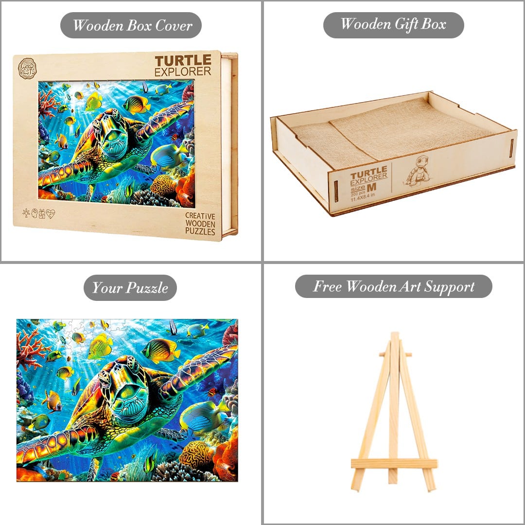 Wooden Jigsaw Puzzle-Turtle Explorer - Image 4