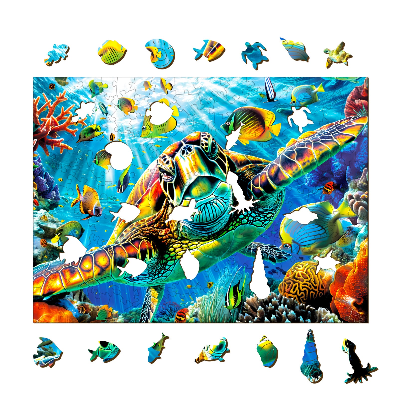 Wooden Jigsaw Puzzle-Turtle Explorer - Image 2