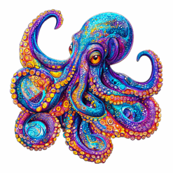 Wooden Jigsaw Puzzle-Colorful Octopus