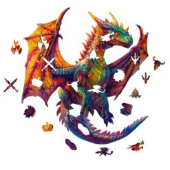 Alternative view of Wooden Jigsaw Puzzle-Dragon 3