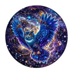 Wooden Jigsaw Puzzle-Galaxy Owl