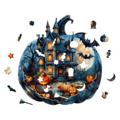 Alternative view of Wooden Jigsaw Puzzle-Halloween Pumpkin