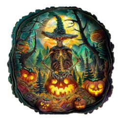 Wooden Jigsaw Puzzle-Halloween Skeleton