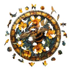 Alternative view of Wooden Jigsaw Puzzle-Leisurely Bee