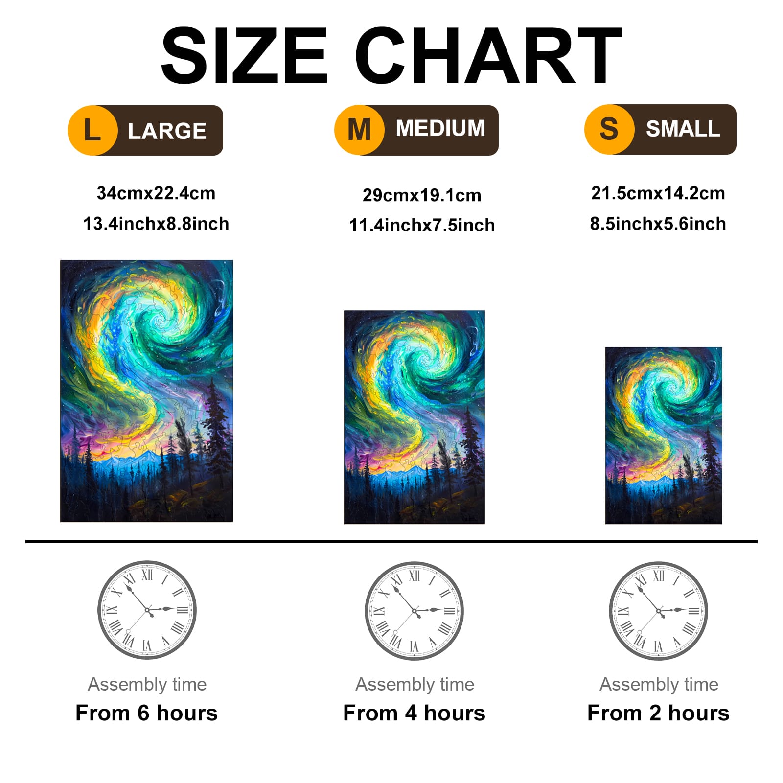 Wooden Jigsaw Puzzle-Night Aurora - Image 3