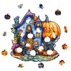 Alternative view of Wooden Jigsaw Puzzle-Pumpkin House 2