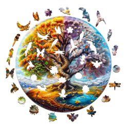 Alternative view of Wooden Jigsaw Puzzle-Seasonal Tree of Life 2