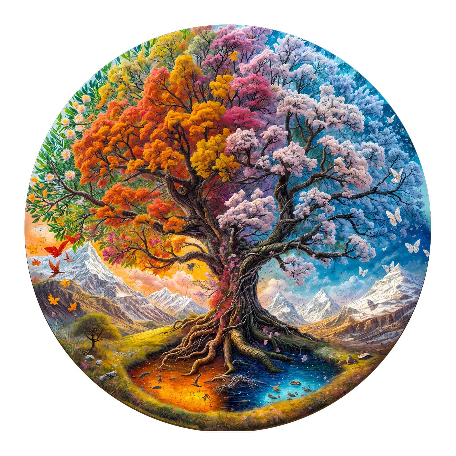 Wooden Jigsaw Puzzle-Seasonal Tree of Life