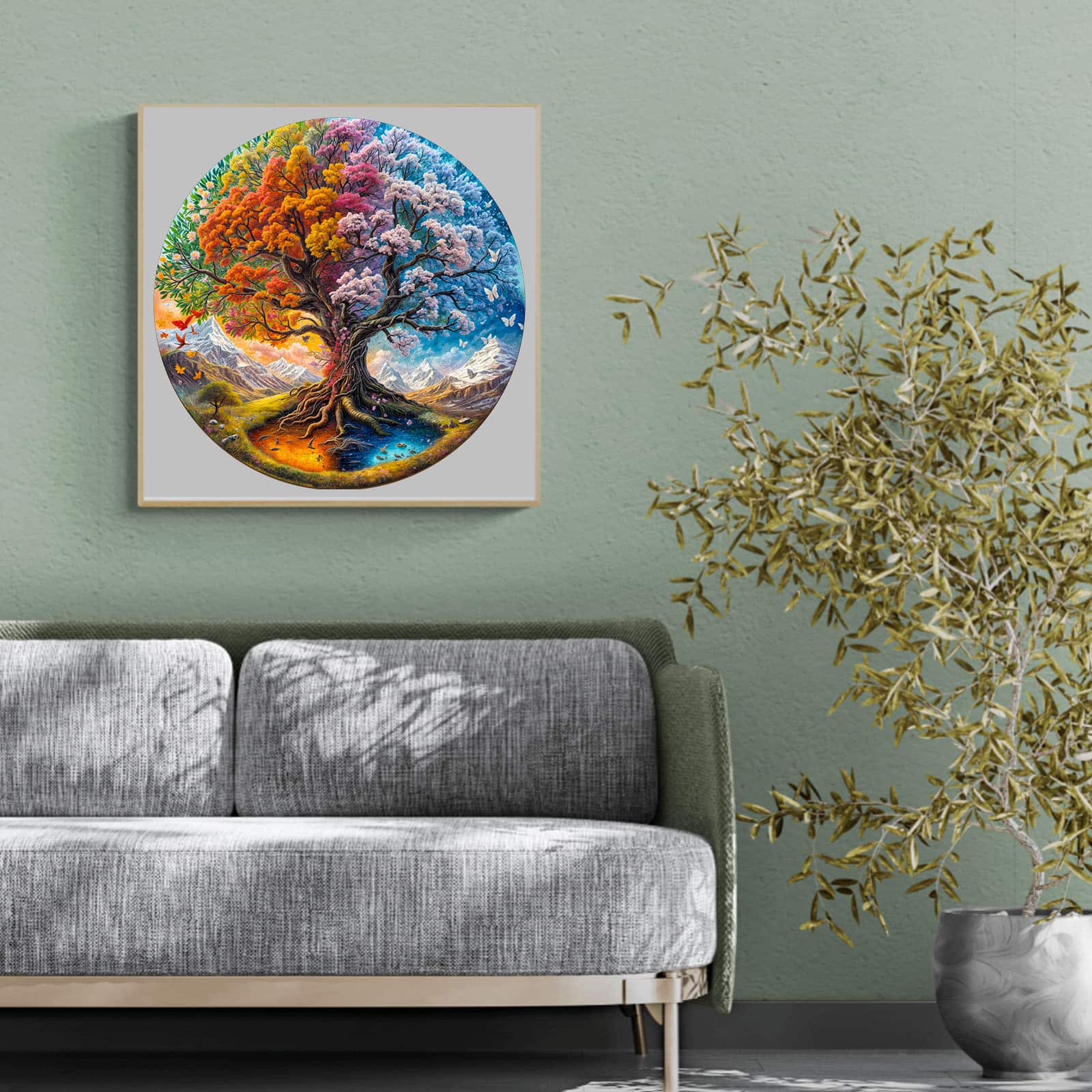 Wooden Jigsaw Puzzle-Seasonal Tree of Life - Image 5