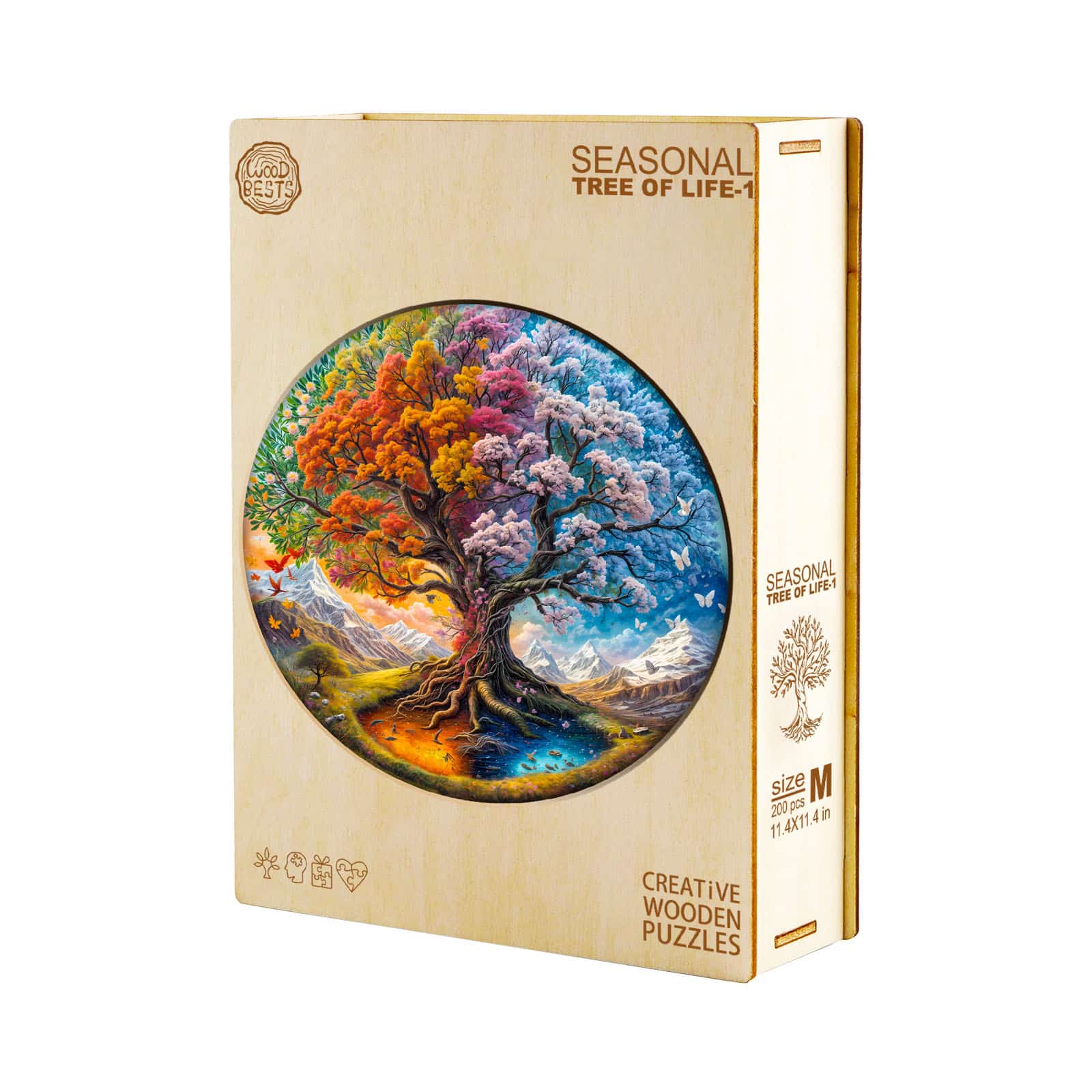 Wooden Jigsaw Puzzle-Seasonal Tree of Life - Image 7