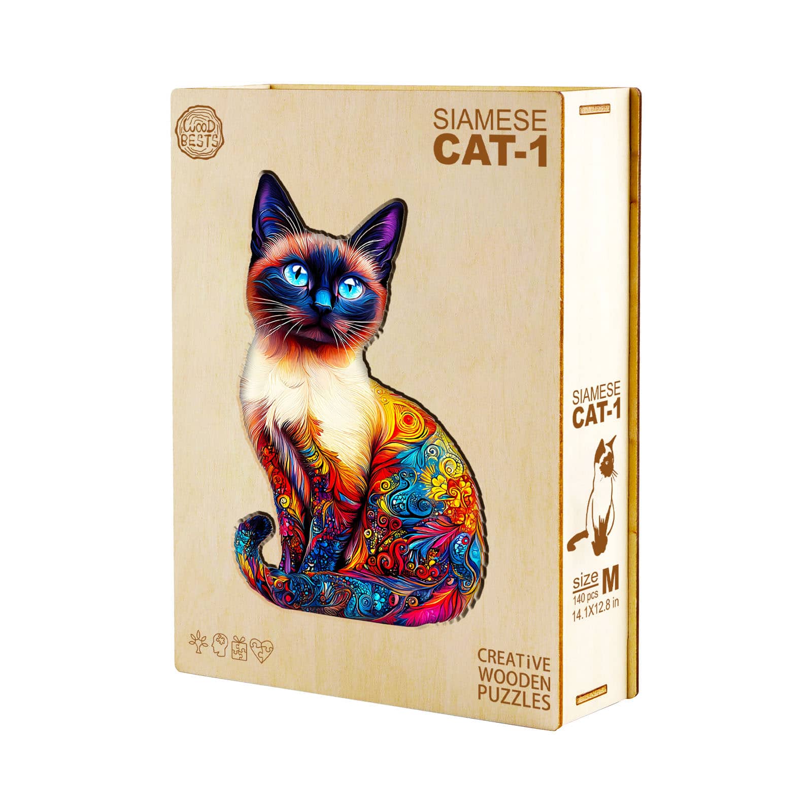 Wooden Jigsaw Puzzle-Siamese Cat - Image 5
