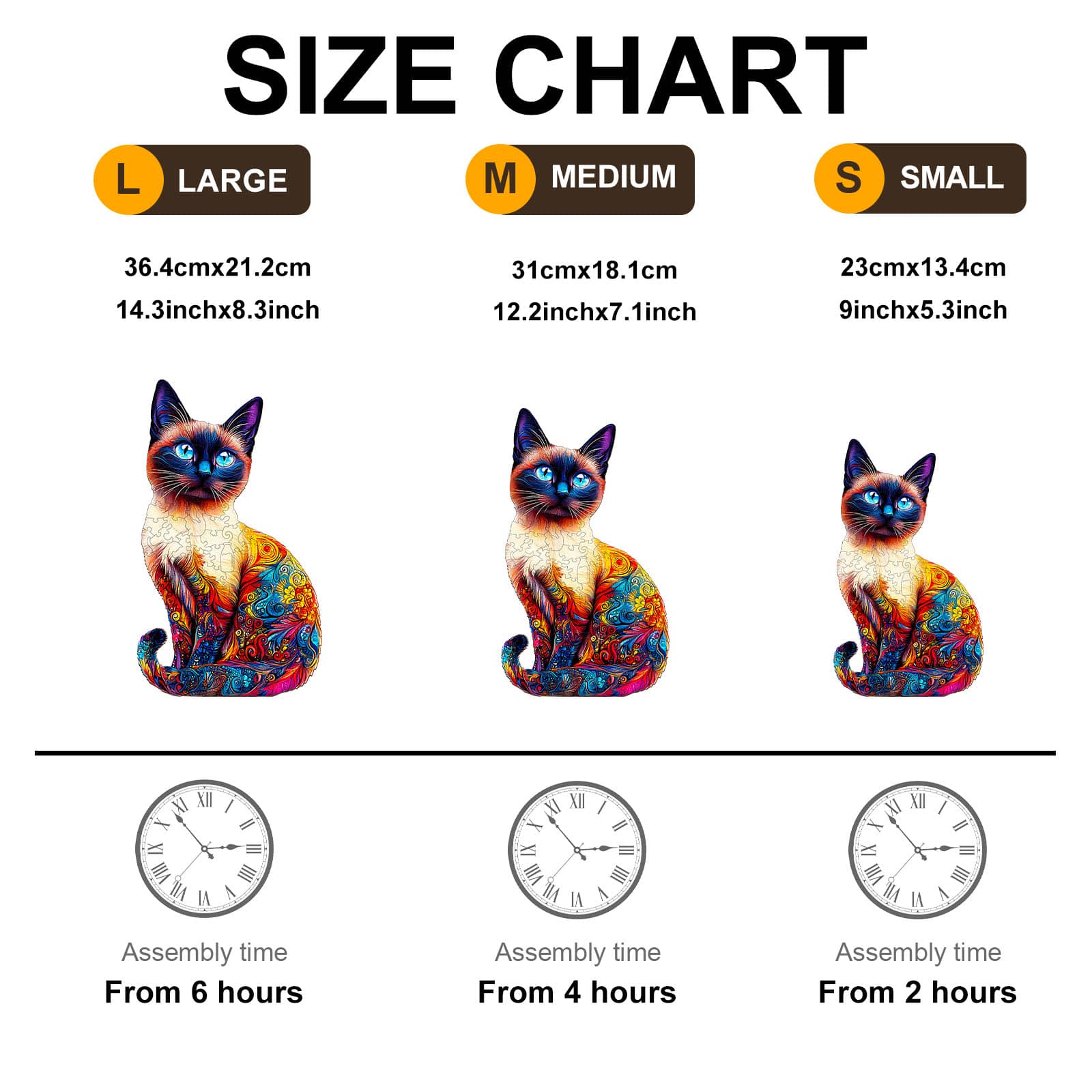 Wooden Jigsaw Puzzle-Siamese Cat - Image 3