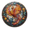 Wooden Jigsaw Puzzle-Stained Glass Phoenix