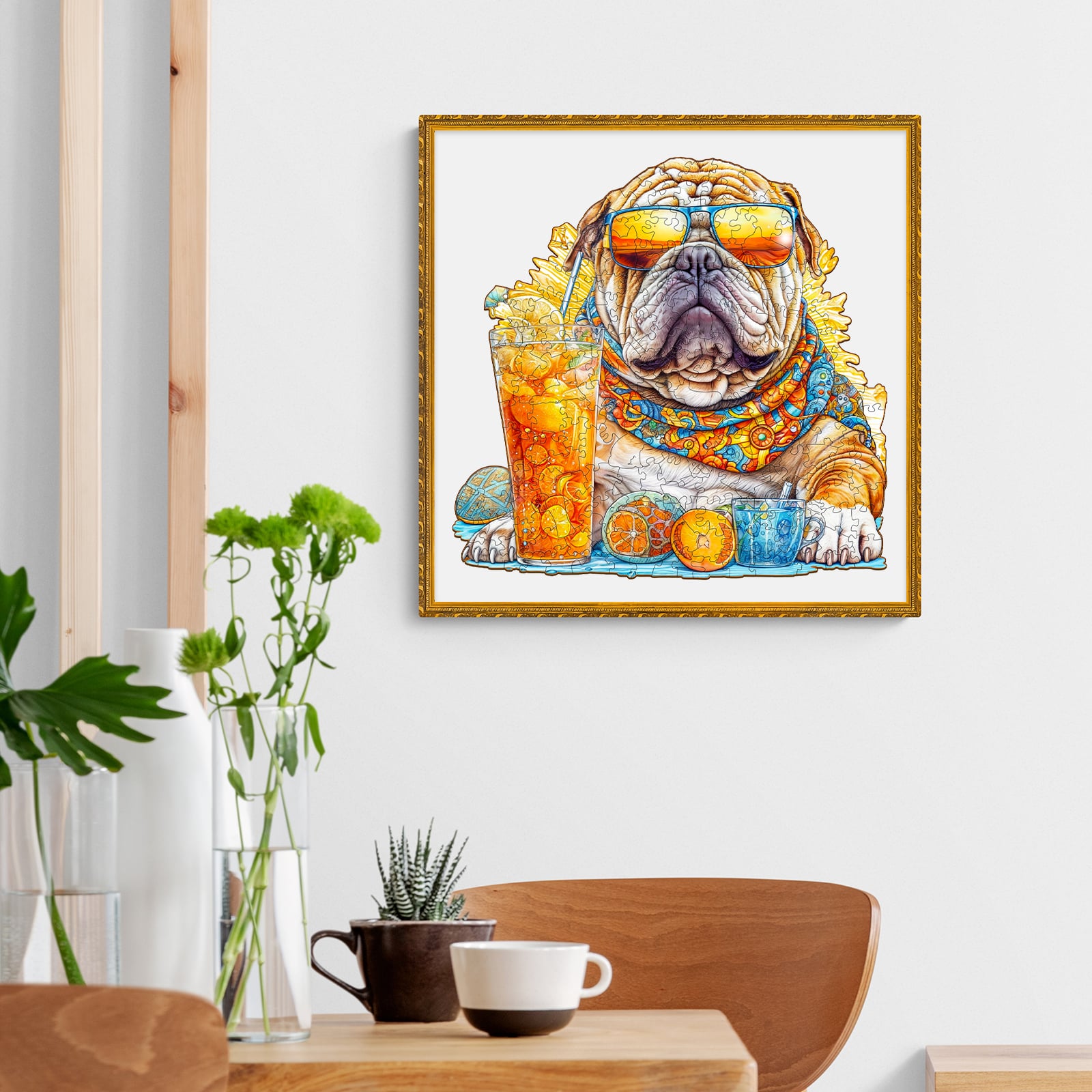 Wooden Jigsaw Puzzle-Summer Bulldog - Image 7
