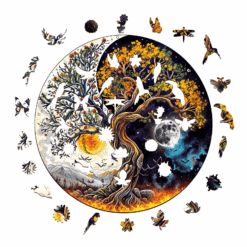 Alternative view of Wooden Jigsaw Puzzle-Sun and Moon Tree of Life