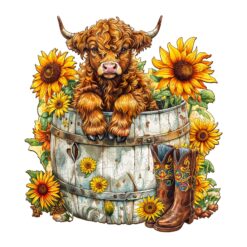 Wooden Jigsaw Puzzle-Sunflower Pasture 2