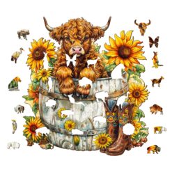 Alternative view of Wooden Jigsaw Puzzle-Sunflower Pasture 2