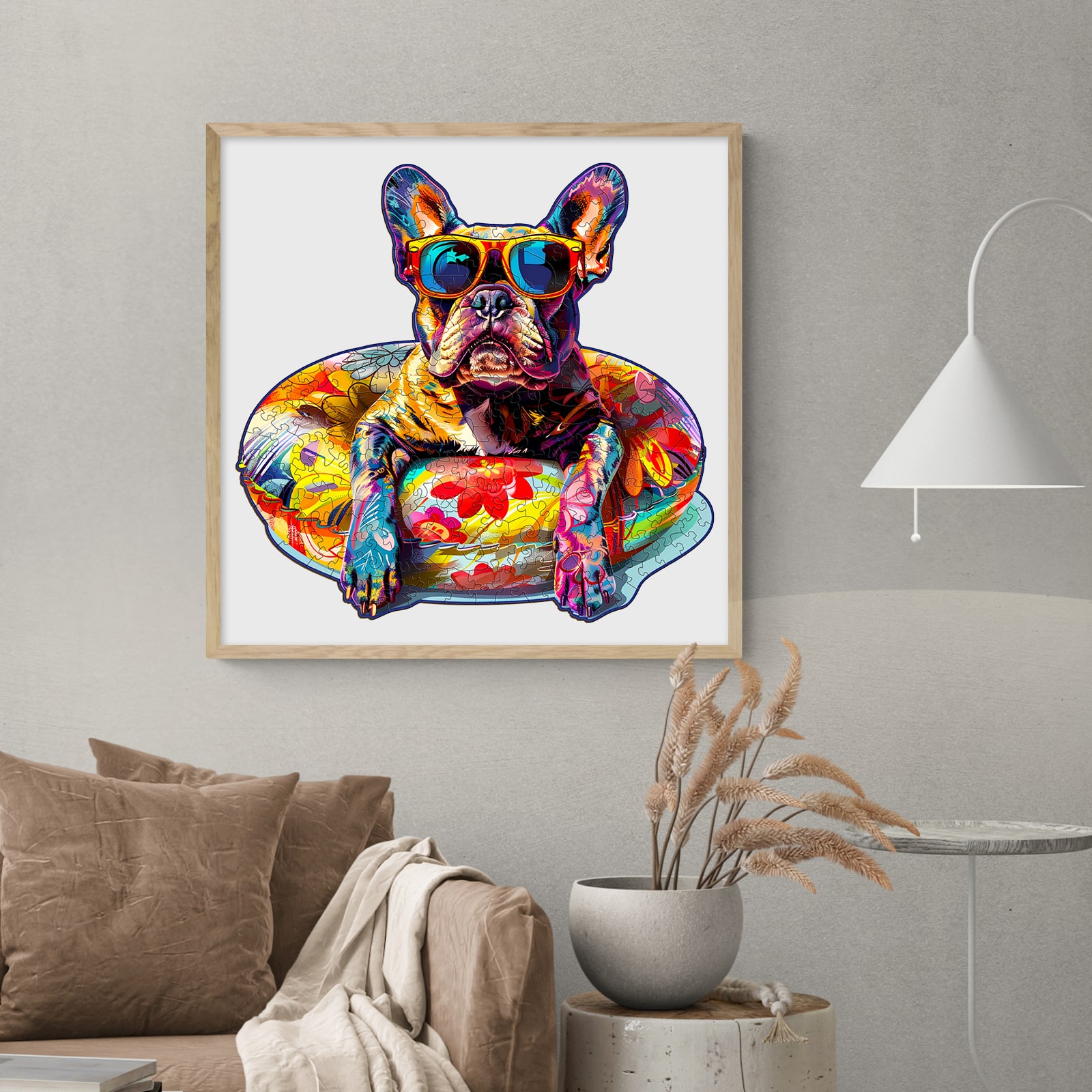 Wooden Jigsaw Puzzle-Swimming French Bulldog - Image 7