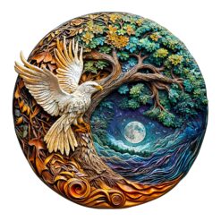 Wooden Jigsaw Puzzle-3D White Eagle