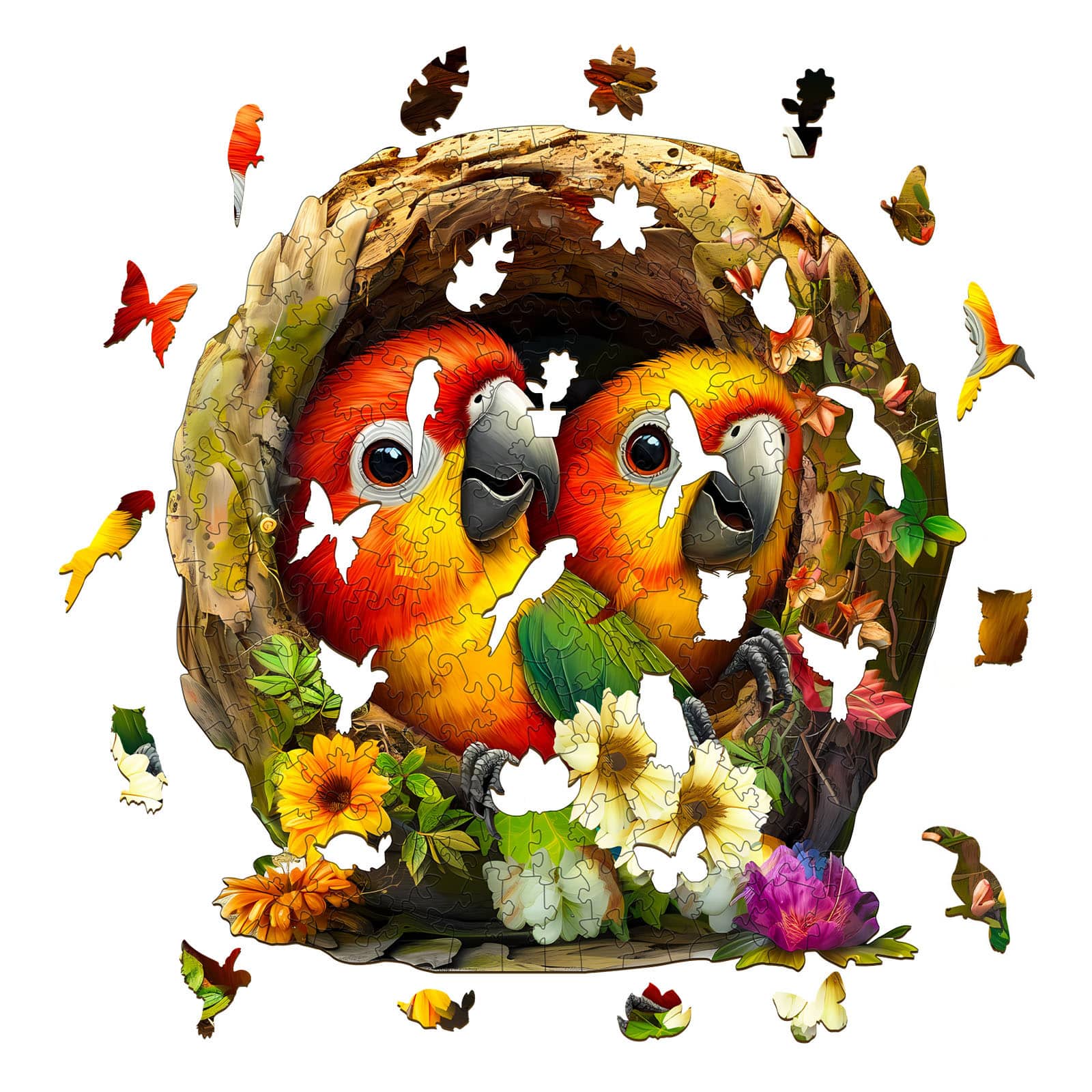 Naughty Parrot 2-Wooden Jigsaw Puzzle - Image 2