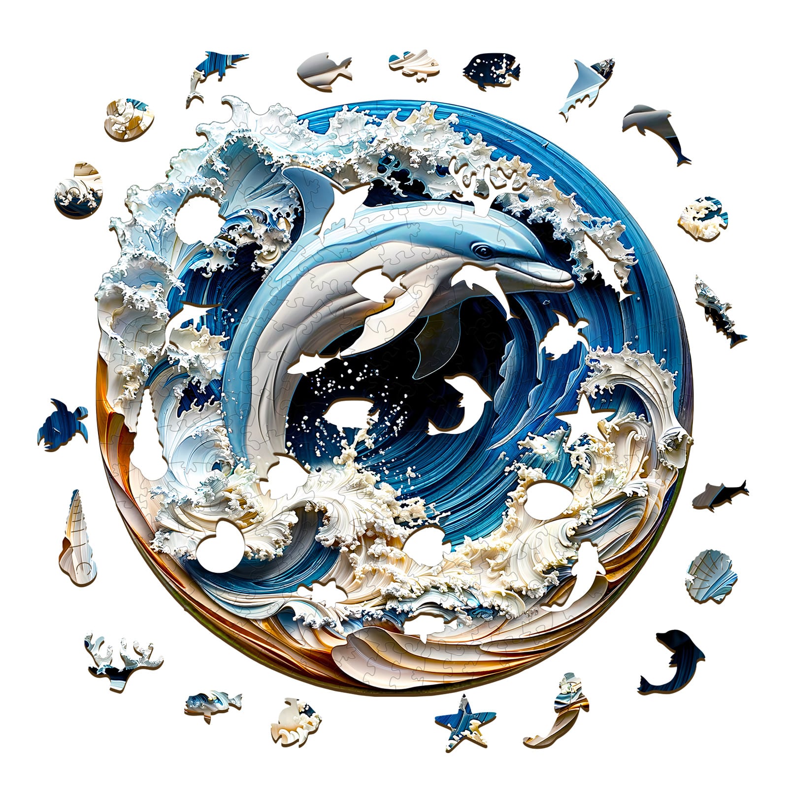 Wooden Jigsaw Puzzle - 3D Dolphin - Image 2