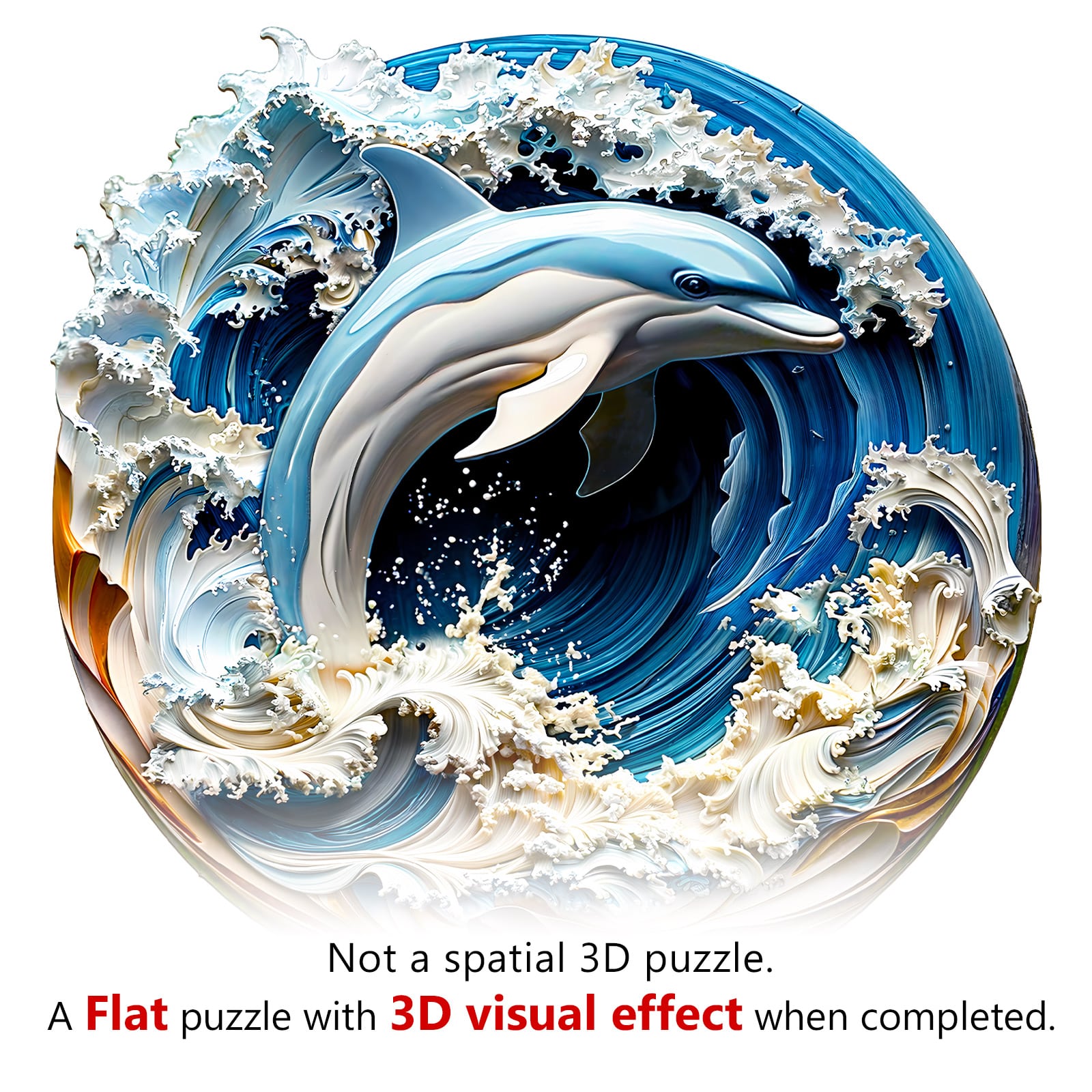 Wooden Jigsaw Puzzle - 3D Dolphin - Image 8