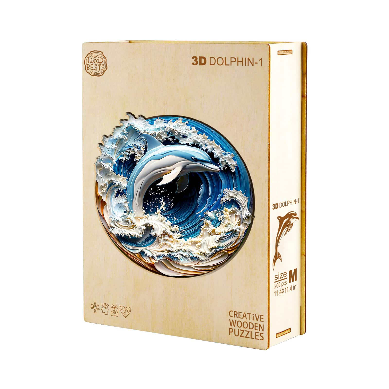 Wooden Jigsaw Puzzle - 3D Dolphin - Image 7