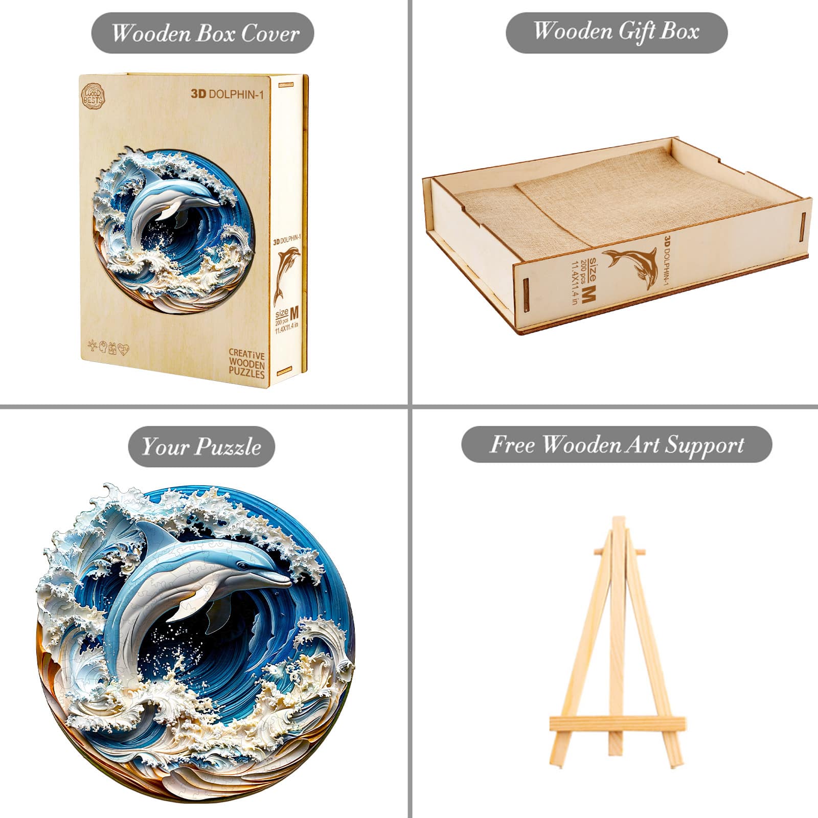 Wooden Jigsaw Puzzle - 3D Dolphin - Image 6