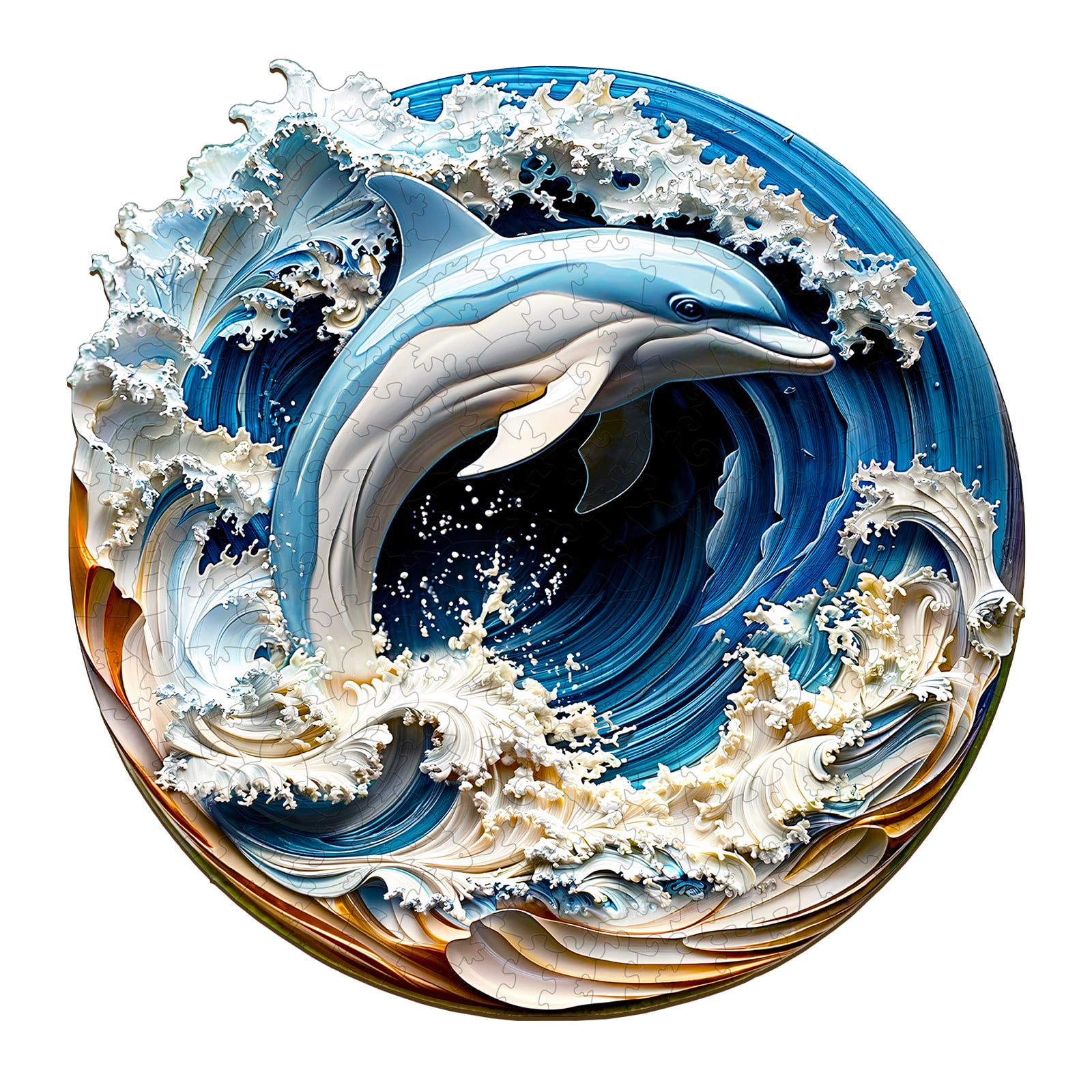 Wooden Jigsaw Puzzle - 3D Dolphin