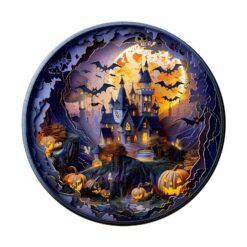 Wooden Jigsaw Puzzle-3D Halloween Castle 2