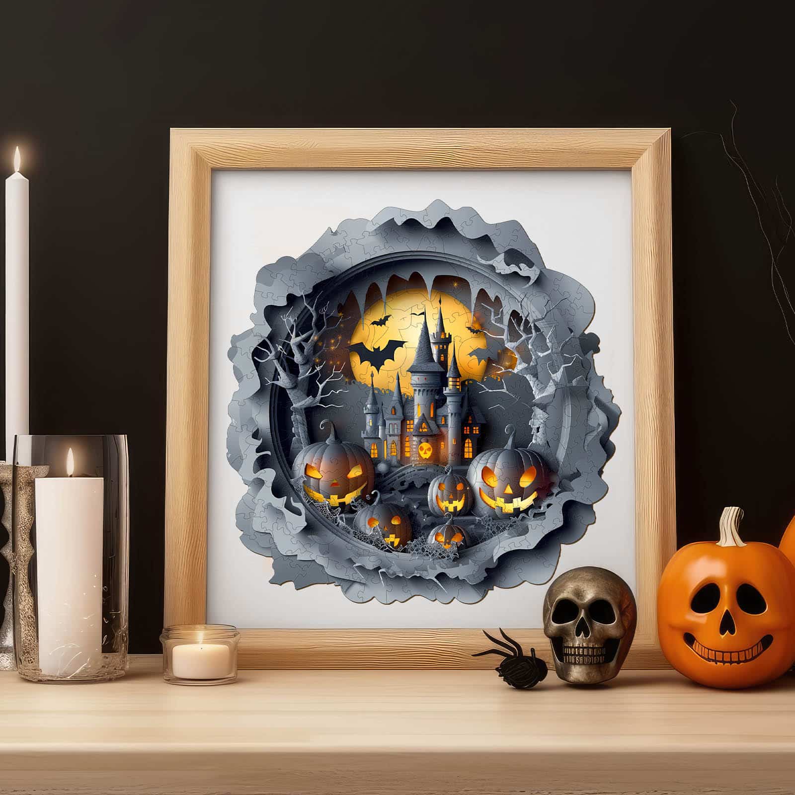 Wooden Jigsaw Puzzle-3D Halloween Castle - Image 4