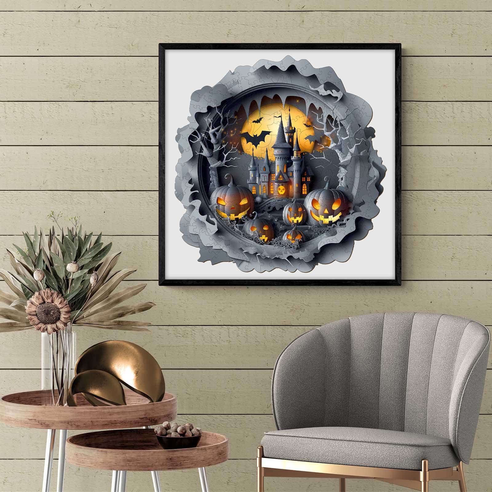 Wooden Jigsaw Puzzle-3D Halloween Castle - Image 5