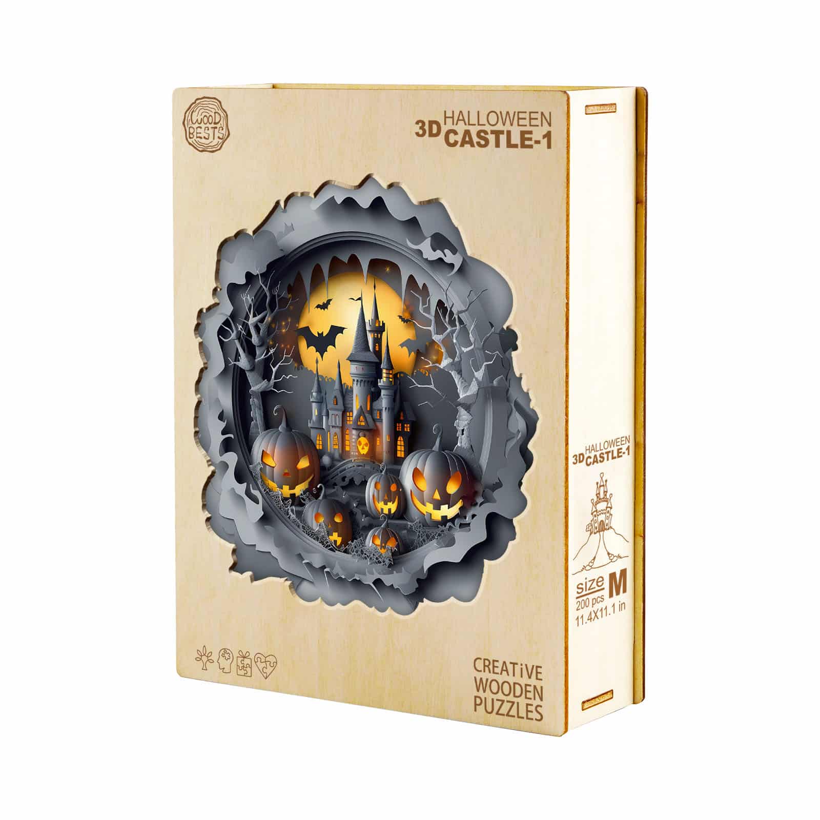 Wooden Jigsaw Puzzle-3D Halloween Castle - Image 6