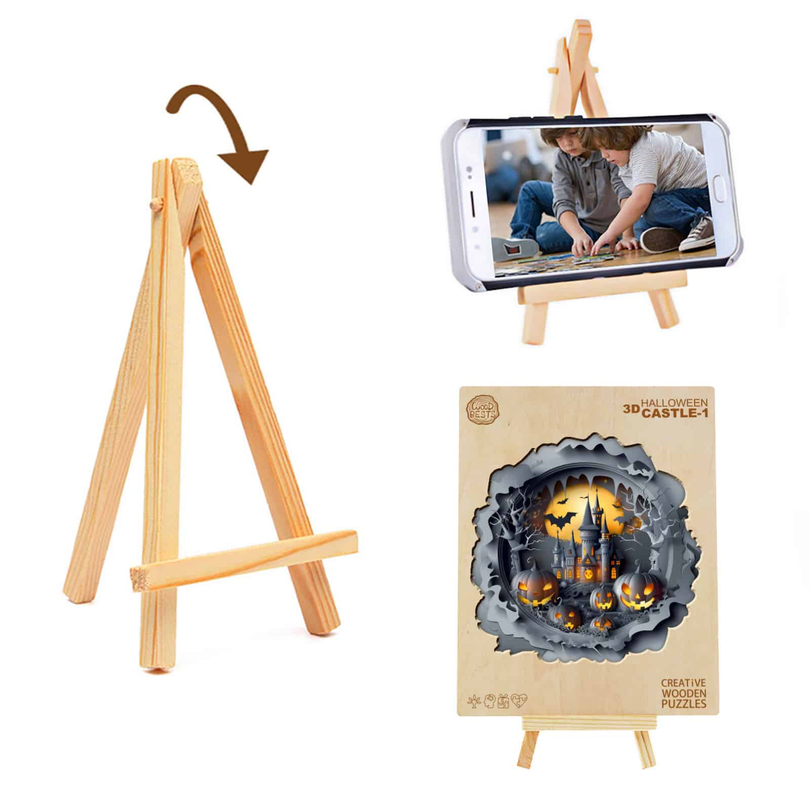 Wooden Jigsaw Puzzle-3D Halloween Castle - Image 8