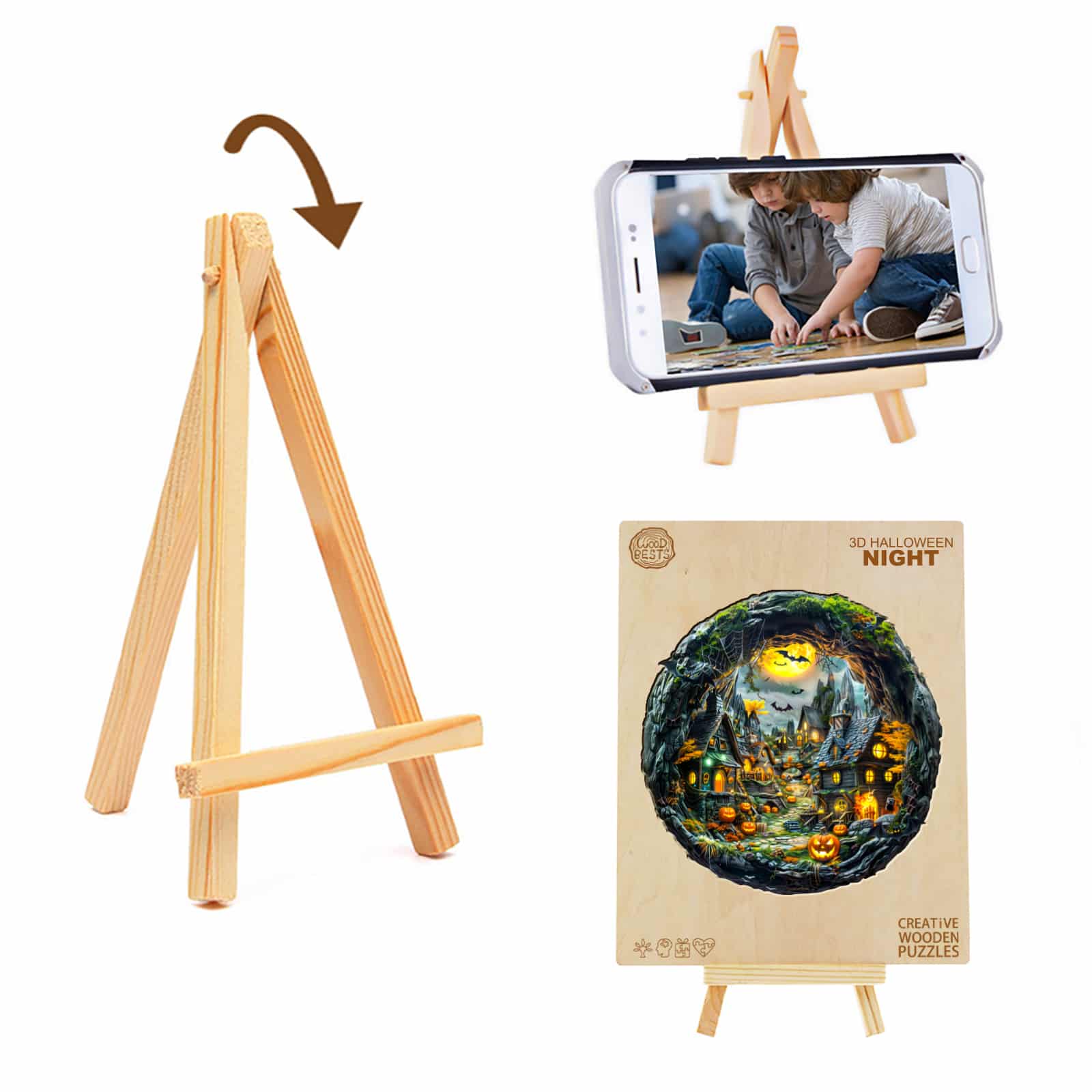 Wooden Jigsaw Puzzle-3D Halloween Night - Image 6